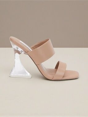 NIB STEVEN New York‎ Brinne Lucite Heeled Sandal 7.5 Cafe